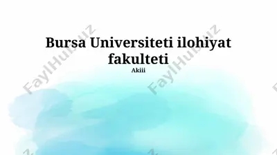 bursa universiteti teologiya fakulteti taqdimoti — PPTX