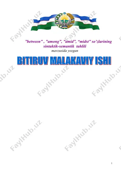 ”between”, ”among”, ”amid”, “midst” so’zlarining sintaktik-semantik tahlili — DOC