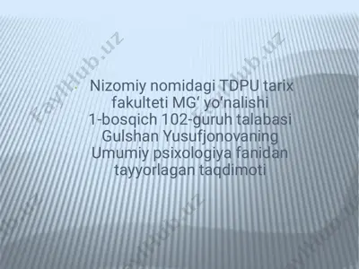 umumiy psixologiya fanidan taqdimot — PDF