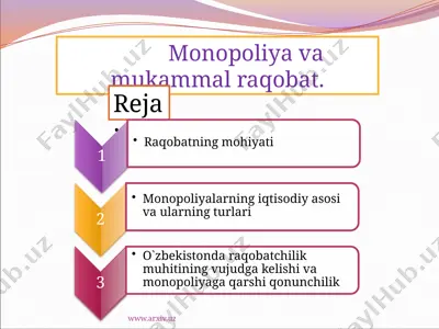 monopoliya va mukammal raqobat — PPTX