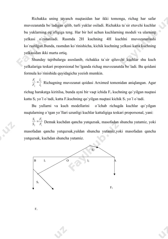 irgalikda brusokka qiya tekislik bo’ylab pastga yonalgan -tezlik beradi. x va y kordinata o’qlarini rasmda ko’rsatilgandek qilib yo’naltiramiz. n nuqtaning ikkinchi qonuni vektor ko’rinishida quyidagicha yoziladi: bu tenglamani skalyar ko’rinishda yozish uchun vektorning x va y o’qlaridagi proyeksiyalarini topish kerak. x o’qidagi proeksiyalaridan boshlayniz. a tezlanish a vektorining x o’qidagi ax proeksiyasi musbat bo’lib, moduli a vektorining moduliga teng: ax q a (fishq) x proeksiyasi musbat (bo’lib, moduli a vektorning moduliga teng: a q a) va abd uchburchakdan ko’rinishicha, mgsina ifodaga teng. (for)x=mgsina. ( fishq)x proeksiyyasi manfiy bo’lib,-fishq ga teng. nihoyat, vektorning n proeksiyasi nolga t eng, ya’ni: n=0 nyutonning ikkinchi qonunining skalyar ko’rinishdagi tenglamasi quyidag ko’rinishda yoziladi: ma= mg sina-fishq. endi v o’qdagi proeksiyyalarni topamiz: a proeksiya nolga teng (a vektor v o’qqa tik yo’nalgan), a=0. (for)y=0 proeksiya manfiy adc uchburchakdan ko’rinishicha : (for)y= -mgcosa ga teng. n proeksiya musbat va n vektorning moduliga teng, n=n. nihoyat (fishq)y proeksiya …