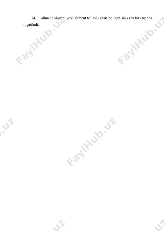 oilaning boshqa a`zolariga xos aliment majburiyatlari - Page 5