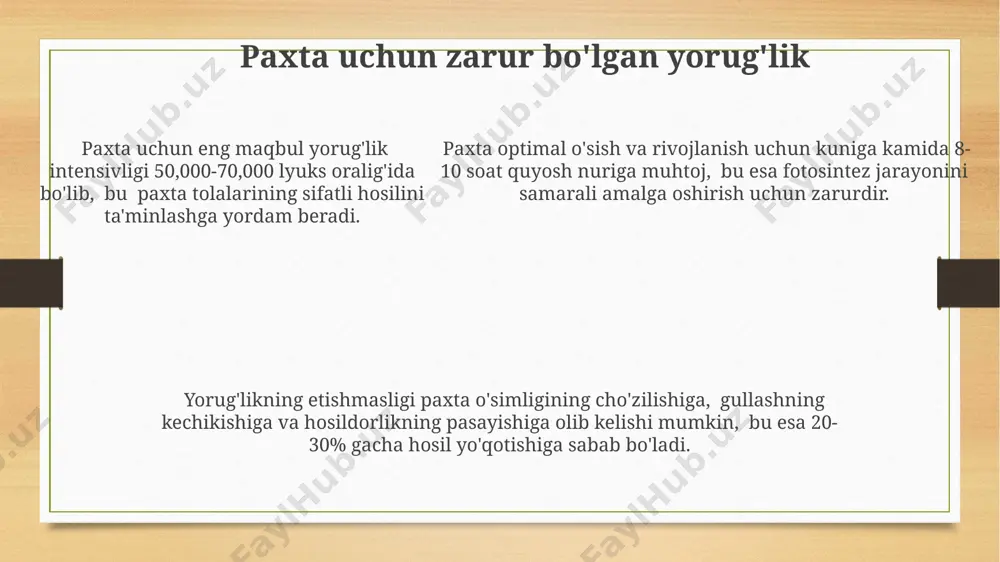 paxta uchun zarur tashqi muhit omillari - Page 5