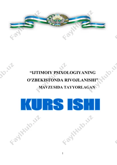 ijtimoiy psixologiyani o'zbekistonda rivojlantirish — DOCX
