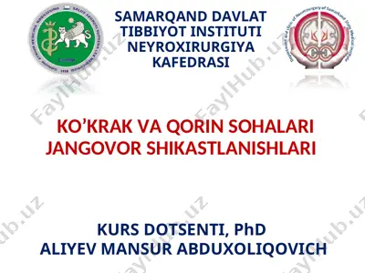 ko'krak va qorin sohalari jangovor shikastlanishlari — PPT