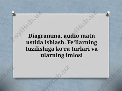 dars rejasi, audio matn ustida ishlash. — PPTX