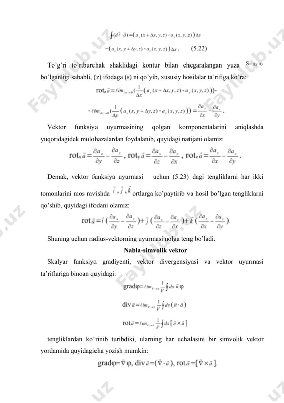 oqim tushunchasi vektоr maydon divergensiyasi - Page 5