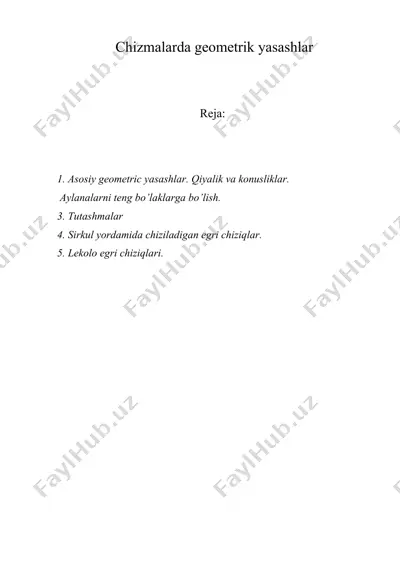 chizmalarda geometrik yasashlar — DOC