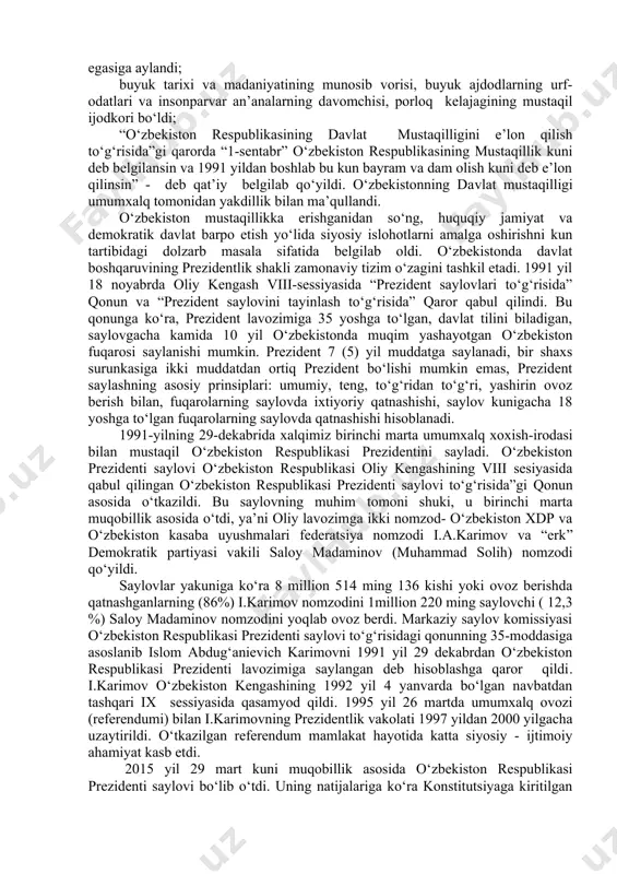 ahvol og‘ir bo‘lgan. buning asosiy sababi - bu yillarda har bir viloyat bo‘yicha aniq dasturlar, ichki rezervlar hisobidan ishni to‘g‘ri tashkil etish, ishlab chiqarish quvvatlarini rekonstruksiya qilish, qancha miqdorda, kimga va qachon qo‘shimcha xom ashyo ajratish evaziga ahvolni yaxshilash imkoniyatlari to‘g‘risida amaliy tadbirlar bo‘lmagan. bu davrda yildan-yilga tobora keskinlashib kelayotgan asosiy ijtimoiy muammo - bu aholi o‘rtasida ishsizlar sonining jadal ravishda o‘sib borishi edi. mamlakatimiz rahbari o‘sha davrda vujudga kelgan ahvoldan chiqish yo‘li sifatida quyidagilarni belgilab berdi: a) ishlarning ahvoliga xolis baho berish, respublikadagi vaziyatni sog‘lomlashtirishning konkret va aniq-puxta dasturini ishlab chiqish; b) hayotning barcha sohalarida qat’iy tartib va intizom o‘rnatish, rahbar kadrlarni joy-joyiga to‘g‘ri qo‘yish, ularga nisbatan talabchanlikni oshirish. ana shunday og‘ir, sarosimali tahdid va taxminlar paytida o‘zbekiston rahbariyati korxona va xo‘jaliklarning rahbarlari, xalq noiblari, barcha sofdil kishilar, xalqni matonat va osoyishtalikka da’vat qildilar. ayniqsa, birinchi prezident islom karimovning bo‘layotgan voqealarga munosabati barchani qanoatlantirdi, uning xalqqa suyanganligi u bilan …