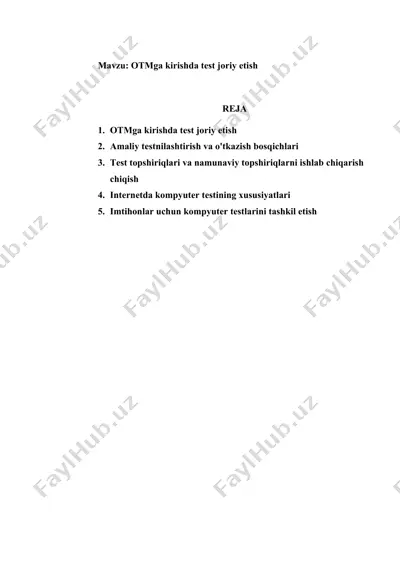 testlar bilan ta'lim — DOCX