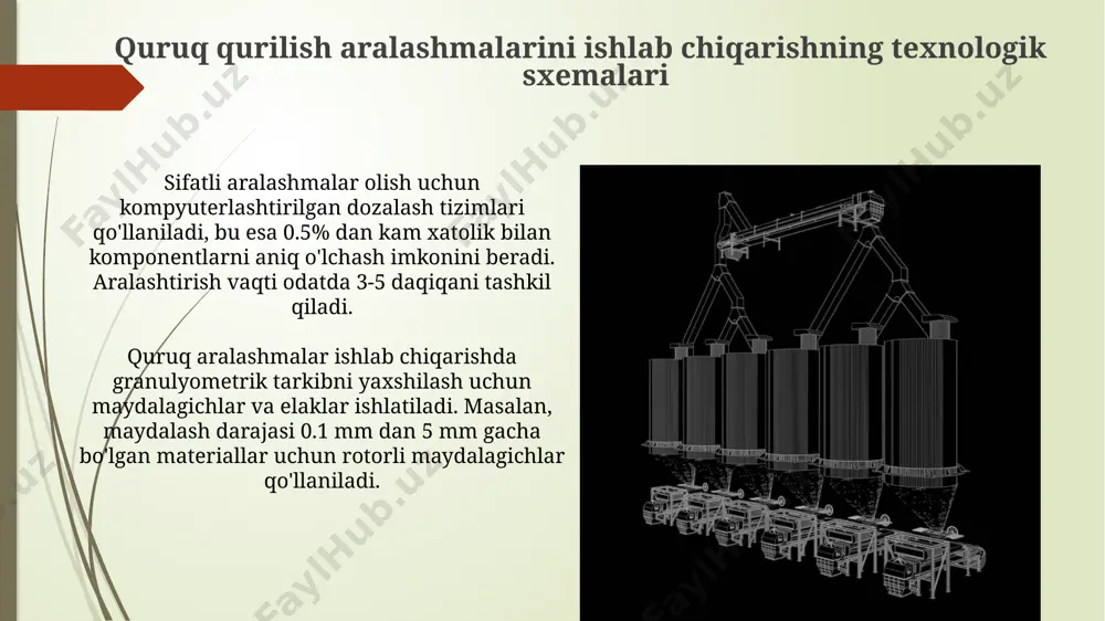quruq qurilish qorishmalarining ishlab chiqarish texnologik sxemalari - Page 4