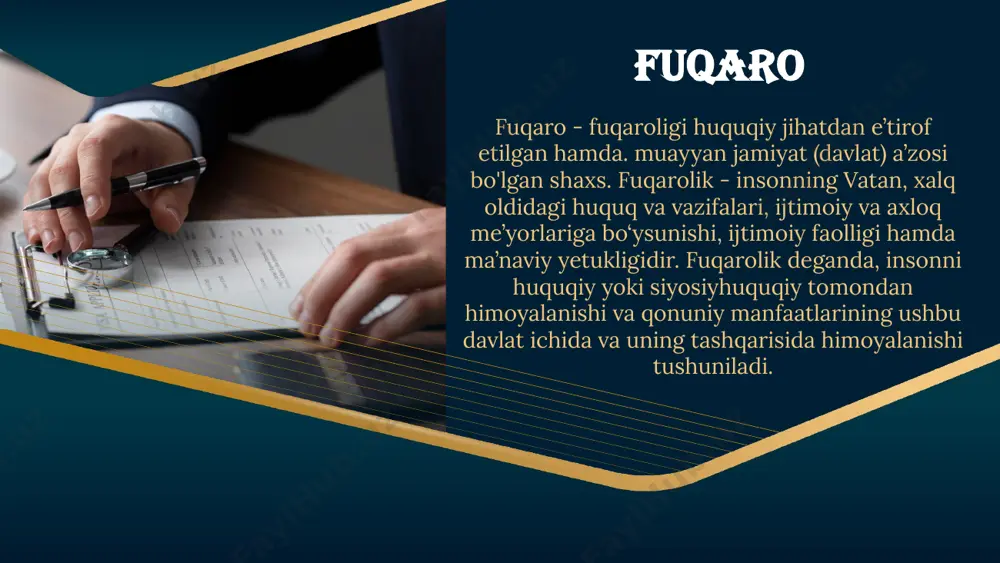 hakllantirish. o'quvchilarda xalq o'tmishi, milliy qadriyatlarga nisbatan muhabbat tuyg'usini uyg'otish, ulardan g'ururlanish, faxrlanish va iftixor hislarini oshirish. vatan, xalq va millat ishiga sodiqlik, o'z manfaatlarini yurt manfaatlari bilan uyg'unlashtira olishga erishish, fidoiy fuqaroni tarbiyalab voyaga yetkazish. yosh avlodga turli fanlar asoslarini chuqur o'zlashtirish ulaming tafakkuri va dunyoqarashini boyitishga, shuningdek, fuqaro sifatida o'z majburiyatlarini to'laqonli anglashlari uchun imkoniyat yaratishini tushuntirib borish maqsadga muvofiqdir. fidoiylik, intiluvchanlik, tashabbuskorlik, tashkilotchilik, qat’iyat, matonat, uyushqoqlik kabi xislatlar o'quvchilarda fuqarolik tarbiyasini tashkil etish jarayonida tarbiyalanadi. fuqarolik tarbiyasining vazifalari tizimini quyidagilar tashkil etadi: vatanparvarlik shaxsning o‘zi mansub bo’lgan millat, tugilib o‘sgan vatani tarixidan g‘ururlanishi, buguni to'g'risida qayg‘urishi hamda uning porloq istiqboliga bo'lgan ishonchini ifoda etuvchi yuksak insoniy fazilat sanaladi. vatanparvar shaxsning sifatlari • vatanga bo'lgan mehr-muhabbat, unga sadoqat. • o'zi mansub bo'lgan millat o'tmishi, urf-odatlari, an’analari va qadriyatlariga sodiqlik. • vatan va millat tarixidan g'ururlanish. • yurtning moddiy, shuningdek, millat tomonidan yaratilgan ma’naviy boyliklarini asrash, ulami ko‘paytirish borasida …