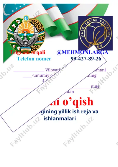 o'qish fanidan ifodali o'qish — DOCX