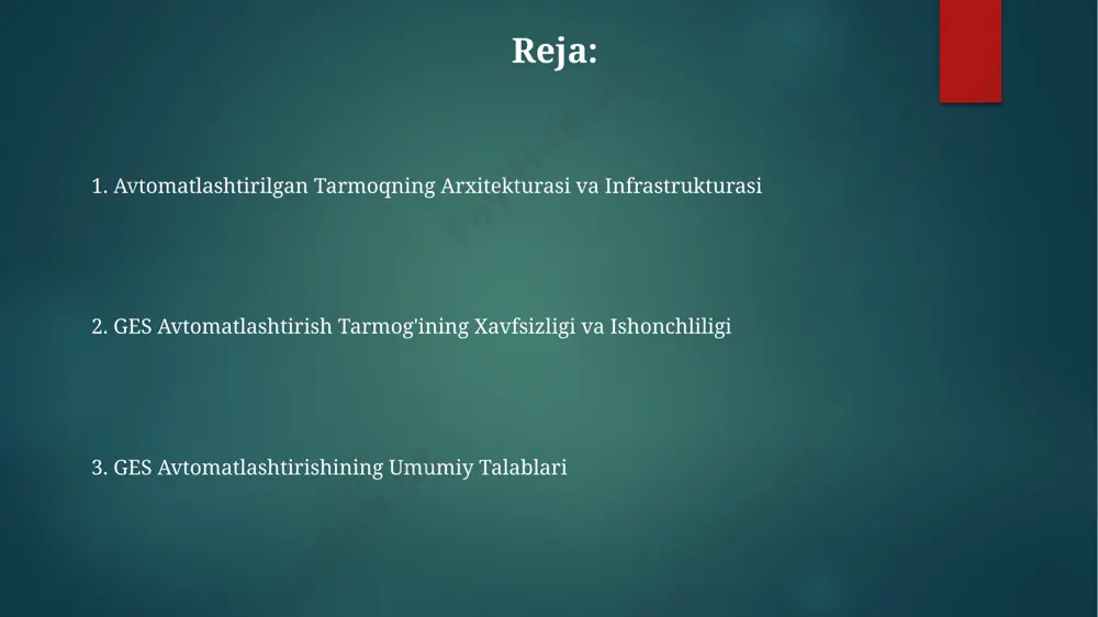 izimini, shu jumladan, redundant serverlar va 99,99% ishonchlilikni ta'minlash uchun ikki marta ortiqcha yo'naltiruvchi protokollarini o'z ichiga oladi. e'tiboringiz uchun rahmat @taqdimot_robot image1.png image2.png image3.png image4.png image5.png image6.png image7.png image8.png image9.png image10.png