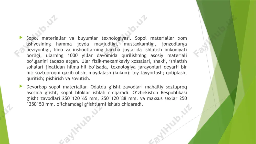 nometall materiallar: plastmassalar va sopol materiallar - Page 5