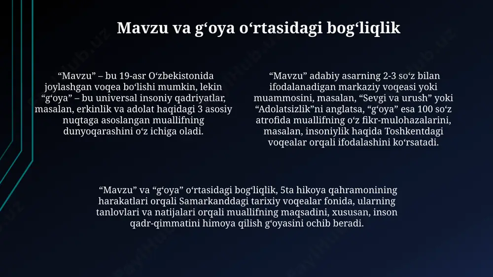 adabiy asarda mavzu va gʻoya - Page 4