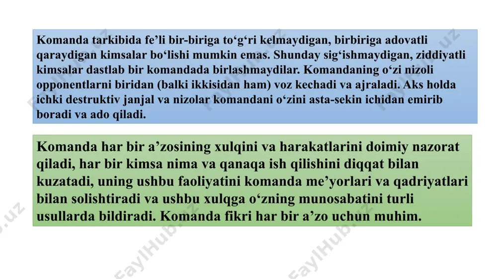 h jarayoni singari xizmatchilar bilan mulohaza qilish bilan birga o‘tkazish kerak. tayyorgarlik va qaror qabul qilish jarayonini 5 bosqichga ajratish mumkin: ishlab chiqarish jarayoni yoki faoliyatning boshqa turlarini sistematik ravishda tahlil qilish va muammolarni keltirib chiqarayotgan ziddiyatlar va nomunosibliklarni o‘z vaqtida aniqlash; tahlil va bashorat qilish uchun qo‘shimcha ma’lumotlar yig‘ish; ehtimol variantlarni ishlab chiqish; yechimning alohida variantlarini amalga oshirganda kutiladigan samaradorlikni aniqlash; yechimning eng yaxshi variantini tanlash. image1.jpeg image2.png image3.png image4.jpeg image5.jpeg image6.png image7.svg /docprops/thumbnail.jpeg