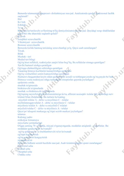 talamusning ekspressiv disfunktsiyasi — DOCX