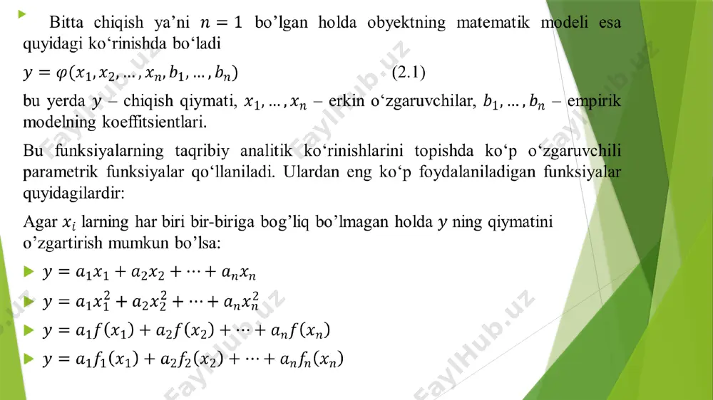 empirik-statistik modеllarini qurish usullari - Page 5