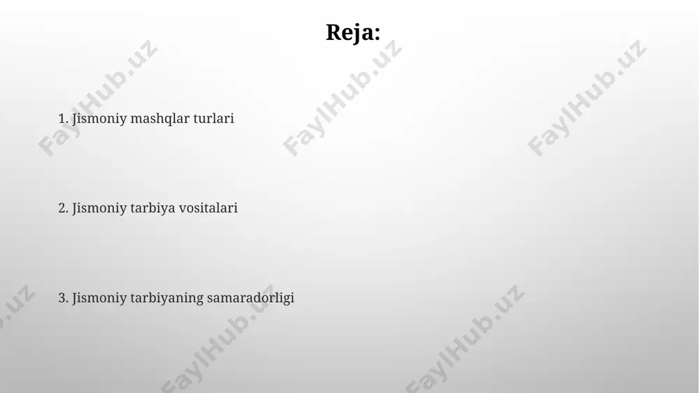 o‘tkazilgan sinovlarda, 30-40 yoshdagi ayollar guruhi uchun moslashtirilgan jismoniy tayyorgarlik testlari natijalari, yadro tashlash masofasi o‘rtacha 5-7 metr oralig‘ida bo‘lganligini ko‘rsatdi. jismoniy tayyorgarlik darajasini aniqlashda, toshkent shahridagi 15-25 yoshdagi yigitlar uchun o‘tkazilgan test natijalariga ko‘ra, chidamlilik ko‘rsatkichi o‘rtacha 2500 metr yugurish masofasini belgilash mumkin. mashqlar va mashg'ulotlar ўзбекистондаги 20 дан ортиқ олий ўқув юртларида жисмоний тарбия бўйича мутахассислар тайёрланади, уларнинг таълим дастурларига 300 дан ортиқ турдаги mashqlar va mashg'ulotlar киради. самарқанд вилоятидаги спорт мажмуаларида 50 дан ортиқ мураббий 1500 дан ортиқ спортчига турли хил mashqlar va mashg'ulotlar, шу жумладан, енгил атлетика ва сузиш бўйича машғулотлар ўтказади. o'yinlar va musobaqalar andijon shahrida o'tkazilgan "umid" nomli bolalar sport o'yinlarida 12 yoshgacha bo'lgan 250 nafar ishtirokchi qatnashdi, ular orasida 10 nafari "eng yaxshi sportchi" unvoniga sazovor bo'ldi. sportning 7 turi bo'yicha 2 bosqichli musobaqalar natijalariga ko'ra, namangan viloyati jamoasi umumjamoa hisobida 1-o'rinni egalladi. jismoniy rivojlanishni baholash jismoniy rivojlanishni baholashda, 10-15 yoshli bolalarda tashkent …