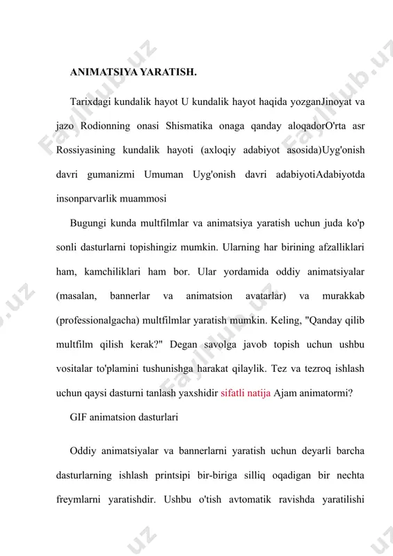 lab chiqarish uchun mo'ljallangan, 24/7 ishlashga qodir, professional animatsiya studiyalarini ishonchliligi va yuqori sifatli... yaratishda keng dastur topadi kompyuter o'yinlari, 2d, 3d va jonli videoni bitta mahsulotga dasturiy birlashtiradigan filmlar. professional animatsiya dasturlari toon boom studio - bu multfilm tayyorlash uchun professional dastur. ("simpsonlar" - bu dastur qanday ishlashiga misol). multfilm uslubidagi qo'lda chizilgan animatsiyaga e'tibor qaratdi. keng assortimentdagi vositalar mavjudligi animatorlarning ishini qulay va tezkor qiladi. animatsiya stendi - bu 2 o'lchovli animatsiyalarni avtomatlashtirilgan tarzda yaratish uchun professional mahsulot. dunyo bo'ylab professional animatsiya studiyalari tomonidan ishlatiladigan mac va windows uchun versiyalar mavjud. onlayn rejimda animatsion dasturlar multfilmlarni chizish uchun kompyuteringizda dastur o'rnatilgan bo'lishi shart emas. mavjud bepul onlayn chizilgan xizmatlaridan foydalanish kifoya. bunga quyidagi kompyuterga asoslangan oddiy oddiy chizish vositalari kiradi. pencil madness har qanday chiroyli rasmlarni chizish uchun mos, oddiy interfeysga va kutilmagan grafik effektlarga ega. saytda oldindan ro'yxatdan o'tish shart emas (pencilmadness.com, qo'ng'iroq - eskiz tugmasi bilan). …