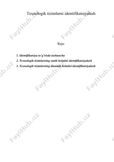 texnologik tizimlarni identifikatsiyalash — DOC