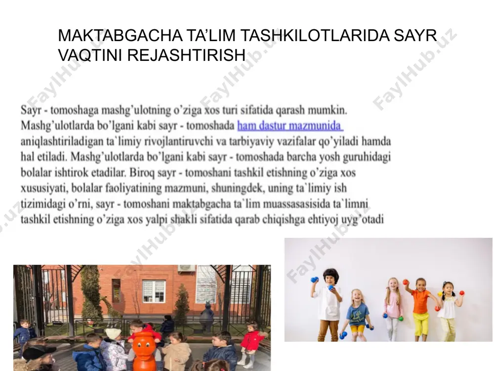 .xml.rels ppt/slidelayouts/_rels/slidelayout6.xml.rels ppt/slidelayouts/_rels/slidelayout7.xml.rels ppt/slidelayouts/_rels/slidelayout8.xml.rels ppt/slidelayouts/_rels/slidelayout9.xml.rels ppt/slidemasters/_rels/slidemaster1.xml.rels ppt/slides/_rels/slide1.xml.rels ppt/slides/_rels/slide10.xml.rels ppt/slides/_rels/slide11.xml.rels ppt/slides/_rels/slide2.xml.rels ppt/slides/_rels/slide3.xml.rels ppt/slides/_rels/slide4.xml.rels ppt/slides/_rels/slide5.xml.rels ppt/slides/_rels/slide6.xml.rels ppt/slides/_rels/slide7.xml.rels ppt/slides/_rels/slide8.xml.rels ppt/slides/_rels/slide9.xml.rels [content_types].xml 单击此处编辑母版标题样式 单击此处编辑母版副标题样式 单击此处编辑母版标题样式 单击此处编辑母版文本样式 第二级 第三级 第四级 第五级 单击此处编辑母版标题样式 单击此处编辑母版文本样式 单击此处编辑母版标题样式 单击此处编辑母版文本样式 第二级 第三级 第四级 第五级 单击此处编辑母版文本样式 第二级 第三级 第四级 第五级 单击此处编辑母版标题样式 单击此处编辑母版文本样式 单击此处编辑母版文本样式 第二级 第三级 第四级 第五级 单击此处编辑母版文本样式 单击此处编辑母版文本样式 第二级 第三级 第四级 第五级 单击此处编辑母版标题样式 单击此处编辑母版标题样式 单击此处编辑母版文本样式 第二级 第三级 第四级 第五级 单击此处编辑母版文本样式 单击此处编辑母版标题样式 单击此处编辑母版文本样式 单击此处编辑母版标题样式 单击此处编辑母版文本样式 第二级 第三级 第四级 第五级 单击此处编辑母版标题样式 单击此处编辑母版文本样式 第二级 第三级 第四级 第五级 单击此处编辑母版标题样式 单击此处编辑母版文本样式 第二级 第三级 第四级 第五级 单击此处编辑母版文本样式 第二级 第三级 第四级 第五级 单击此处编辑母版文本样式 第二级 第三级 第四级 第五级 click to edit master title style click to edit master text styles second level third level fourth level fifth level bajardi:musulmonova shahnoza sayr vaqtini rejalashtirish maktabgacha ta’lim tashkilotlarida sayr vaqtini rejashtirish sayrni rejalashtirish tabiatdagi ijtimoiy hayotdagi voqea hodisalarni kuzatish rejalashtirish tabiatni bolajonlaga tanishtirish kuchatlarni ekishni urganamiz bolajonlarni tabiatga olib chiqib gullar bilan tanshtramiz va gullarni nomlarni o’rgatamiz 2-qoidali õyinlarning vazifasi …