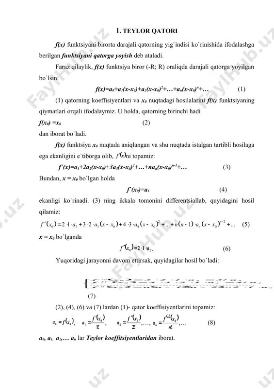 , 1 0 , 0 0 , 1 0 = = ¢ ¢ ¢ - = ¢ ¢ = ¢ = iv f f f f f ( ) ( ) ... ! 2 1 ... ! 4 ! 2 1 cos 2 4 2 + × - + - + - = n x x x x n n ( ) ( ) ( ) ( ) ( ) , 1 1 , 1 2 1 - - + - = ¢ ¢ + = ¢ k k x k k x f x k x f ( ) ( ) ( ) ( ) ,.., 1 2 1 3 - + - - = ¢ ¢ ¢ k x k k k x f ( ) ( ) ( ) ( ) ( ) ( ) ( ) n k n x 1 1 n k , ... …