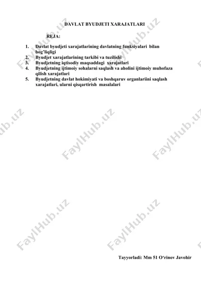 davlat byudjeti xarajatlari — DOCX