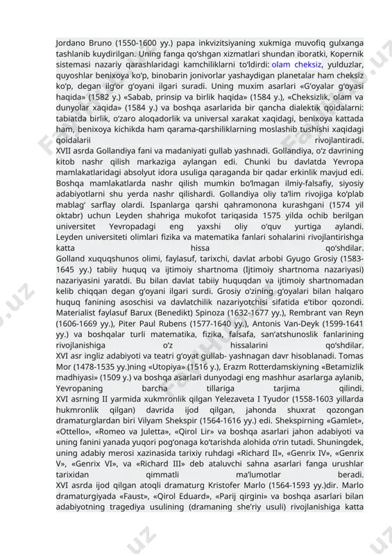 ni davolash yuksalib bordi. iv asr oxiri v asr boshlarida mislsiz iste’dod egasi, xind shoiri kalidasa afsonaviy va tarixiy mavzularda ko‘plab drama asarlari yozdi. «olqishlangan shakuntala» dramasida nazokatli, yo‘lda uchragan xar qanday to‘siqlarni yenga oladigan jasoratli oddiy xind ayoli obrazini yoritib bergan. bu drama g‘arbiy yevropani o‘ziga tortib, dunyodagi asosiy tillarning barchasiga tarjima qilingan asarlardan biri bo‘ldi. xitoy eng qadim zamonlardayoq ilm-fan rivojlangan mamlakatlardan biri sanaladi. o‘rta asrlarda fanda erishilgan buyuk kashfiyotlardan viii asr boshlarida xitoyda «poytaxt axboroti» nomli gazeta nashr qilina boshlandi, u xukumatning rasmiy gazetasi bo‘lib, bu gazeta xx asrning boshlarigacha nashr qilib kelindi. xitoyda dunyodagi eng qadimgi ilmiy muassasalardan biri hisoblangan xanlin fanlar akademiyasi viii asrda tashkil qilingan bo‘lib, u fanlarning matematika, astronomiya, geografiya, tarix soxalarini juda yaxshi rivojlanishiga xissa qo‘shdi. kompasni va poroxni xitoyliklar ix-x asrlarda ixtiro qildilar, filologiya fanlari bo‘yicha lug‘at tuzish, grammatika va sintaksis shakllarini taqqoslab o‘rganish yuksaldi. ilk o‘rta asrlarning fan va madaniyati …