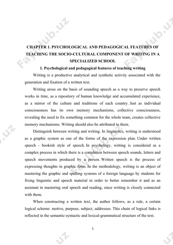 ecording by ear) those sound complexes that are subject to fixation. then he correlates them with the corresponding graphemes. when generating a written statement based on a printed text, the work begins with the perception of graphemes, after which they are associated with the corresponding phonemes. a coherent written statement is anticipated not only by the pronunciation of the generated text, but also by an abbreviated tracing of the order of presentation, including the course of development of thought. anticipatory synthesis presupposes, first of all, the ability to choose the right words, distribute subject features (i.e., content elements) in accordance with the plan, find syntactic structures that are most suitable for expressing certain thoughts, single out the predicate as the main part in the semantic organization of the sentence, etc. d. inner speech has a different degree of intensity, which depends on the level of language proficiency and the complexity …