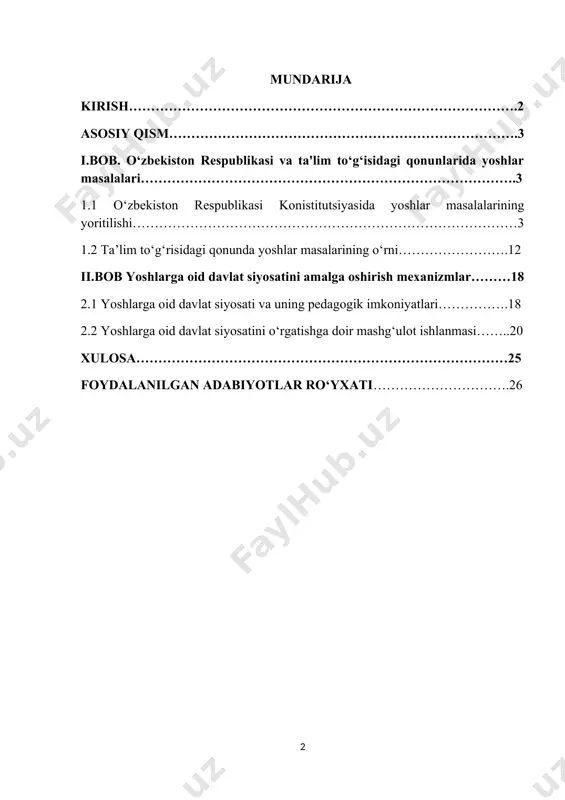 qoridagi fikrlardan bilib olishimiz mumkin. yoshlari shunday qo'llab-quvvatlangan yurtning kelajagi porloq bo'lishi tayin. shunday jonbozlik ko'rsatilayotgan bir payitda yoshlar ham oz javoblarini yaxshi o‘qishi va xalqaro arenalarda yugori cho‘qillarni zabt etishi bilan qaytarishi lozim. “xalqning aniq maqsad sari harakat qilishi, davlatmand bo'lishi, baxtli bo‘lib izzat-hurmat topishi, jahongir bo'lishi yoki zaif bo'lib xorlikka tushishi, baxtsizlik yukini tortishi, e‘tibordan qolib, o‘zgalarga tobe va qul, asir bo'lishi ularning o'z ota- onalaridan bolalikda olgan tarbiyalariga bog'liq”. bizning maqsadimiz ham o‘z fikriga qarashlariga ega yoshlarni tarbiyalashdan iboratdir. bu esa ta’lim sohasida katta o'zgarishlar qilishimiz, tub burilish yasaydi. hоzirgi dаvrdа bоzоr iqtisоdiyoti munоsаbаtlаri mоdеrnizatsiyalashuvi muаmmоlаridаn biri hisоblаngаn hаlqimizning, аsоsаn shахsning intеllеktuаl mаdаniyat dаrаjаsi bilаn jаmiyat intеllеktuаl mаdаniyatini o‘zаrо аmаl qilish dоirаsi, bir-biri bilаn tа’sirlаshuv хususiyatlаrini ijtimоiy-fаlsаfiy vа mаdаniy jihаtdаn tаdqiq etish rеspublikаmizdа mutахаssis-kаdrlаrni zаmоnаviy ilm-fаnning ilg’оr yutuqlаrini аmаliy hаyotgа qo‘llаy оlаdigаn yuksаk ilmiy sаlоhiyatgа egа bo‘lgаn ziyoli insоn sifаtidа tаrbiyalаsh jаrаyonidа yo‘l qo‘yilishi mumkin bo‘lgаn хаtо-kаmchiliklаrni …
