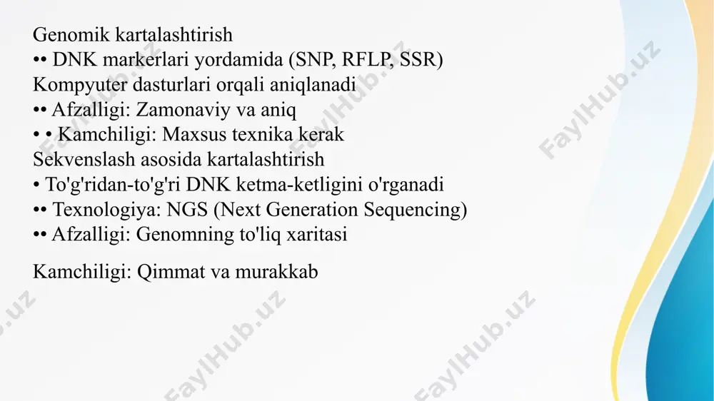 genlarni kartalashtirish usullari - Page 5