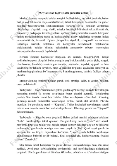 “o‘yla! izla! top!”(katta guruhlar uchun) — DOCX