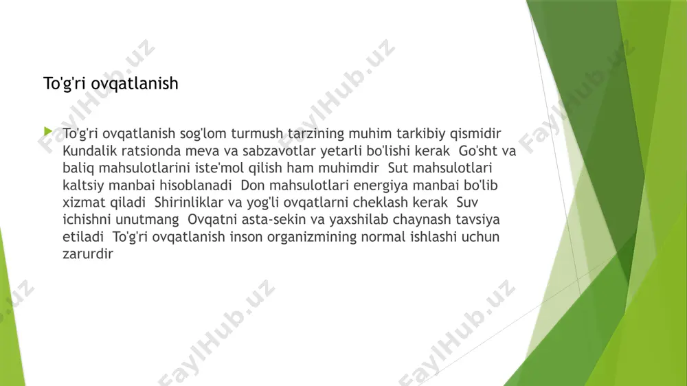 li sog'lom avlod tarbiyalanadi sog'lom kelajak uchun investitsiya valeologiya ta'limi valeologiya sog'liqni saqlash to'g'risida muhim bilim beradi sog'lom turmush tarzini shakllantirishga yordam beradi kasalliklarning oldini olishga yordam beradi hayot sifatini yaxshilaydi uzoq umr ko'rishga yordam beradi valeologiya bilimlarini hayotda qo'llash kerak o'z sog'lig'ingizga mas'ulona yondashing sog'lom hayot - baxtli hayot xulosa 1. salomatlik asoslari darsligi toshkent 2020 yil 2. valeologiya o'quv qo'llanma samarqand 2022 yil 3. sog'lom turmush tarzining asoslari maqola toshkent 2023 yil 4. stress va uning salbiy ta'sirlari ilmiy maqola toshkent 2021 yil 5. bolalar valeologiyasi o'quv qo'llanma buxoro 2021 yil adabiyotlar /docprops/thumbnail.jpeg