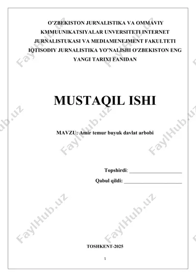 amir temur buyuk davlat arbobi — DOC
