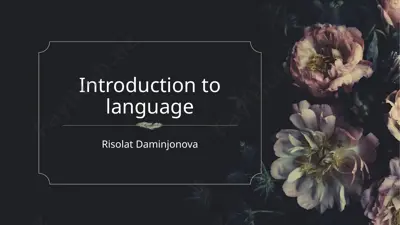 introduction to language — PPTX