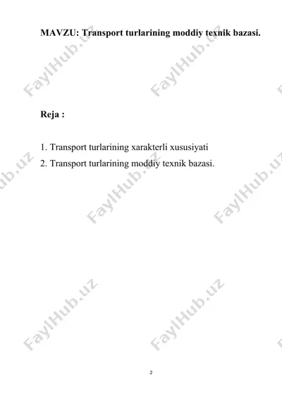 avtomobil transporti — DOCX
