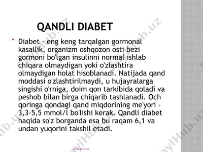 qandli diabet — PPTX