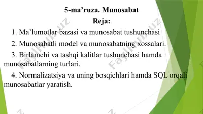 5-ma’ruza. munosabat — PPTX