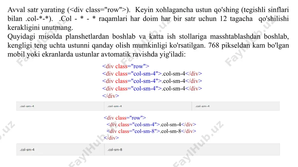 bootstrap gridtizimi - Page 4