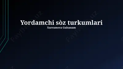 yordamchi sòz turkumlari — PPTX