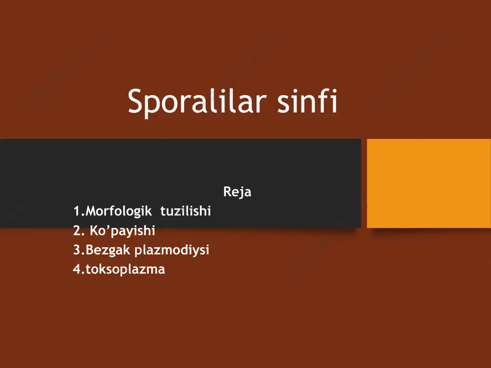 h manbalari erigan sitoplazma, erigan oziq-ovqat moddasi va to'qima suyuqligi va boshqalarni o'z ichiga oladi. * ba'zi turlar uchun oziqlantirish oziq-ovqatni o'rab olish bilan bog'liq (fagotsitar ta'sir orqali) ko'rsatilgan. sporozoa ning boshqa xususiyatlariga quyidagilar kiradi: · ular oddiy va boshqa eukariotlarda ko'p organellalarga ega bo'lmasa-da, sporozoa mikroporozlarga ega ekanligi isbotlangan. · plazmodium shizontlari va boshqa parazitlar fagotrofiyaga qodir (fagotsitar oziqlanish orqali oziq-ovqat zarralarini yutadi) spora turlari apikompleksan - sporozoitlarni o'z ichiga olgan noyob ookistlar hosil qiladi (parazitlarning yuqumli shakllari) mikrosporan - o'ralgan qutb naychalarini o'z ichiga olgan bir hujayrali sporalar hosil qiladi · gaplosporidian - suv umurtqasizlarining to'qimalarida qutbli filamentlari bo'lmagan bir hujayrali sporalar hosil qiladi. · paramiks - spora ichida spora tuzilishi bilan tavsiflanadi ko’payishi sporozolar uchun jinsiy ko'payish jarayoni tizimli ravishda o'xshash yoki boshqacha bo'lishi mumkin bo'lgan qarama-qarshi jinsdagi gametalarning shakllanishini o'z ichiga oladi. masalan, coccidiomorpha tomonidan ishlab chiqarilgan gametalar tuzilish jihatidan farq qilsa, gregarinina tomonidan ishlab chiqarilgan …
