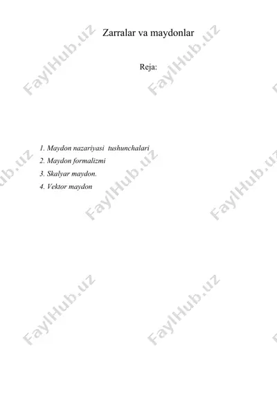 zarralar va maydonlar — DOC
