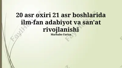 ilm-fan adabiyot va san'at rivojlanishi — PPTX