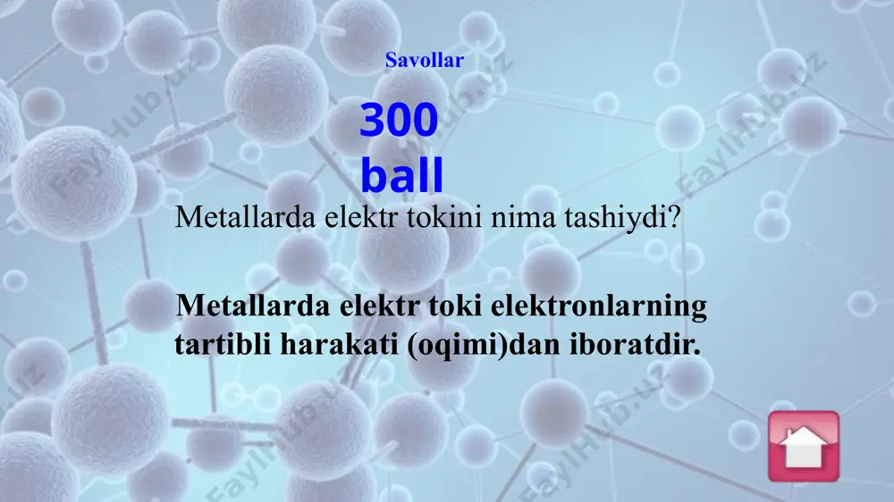 olishda kuchli elektr yoydan foydalanishadi. 400 ball turli savollar anod va katod orasidagi kuchlanish katta bo'lganda, katoddan elektronlarning ajralib chiqish sababi nimada? kuchlanish orttira borilsa, elektronlar shunday tezlikka erishadiki, ularning kinetik energiyasi o'z yo'lida to'qnashgan neytral atomlar elektronini urib chiqarishga, ionlashtirishga yetarli bo'ladi. image1.jpg image2.jpg image3.png image4.jpg image5.png image6.png image7.png image8.png image9.png image10.png image11.png image12.png image13.png image14.png image15.png image16.png image17.png image18.png image19.png image20.png image21.png image22.png image23.png /docprops/thumbnail.jpeg