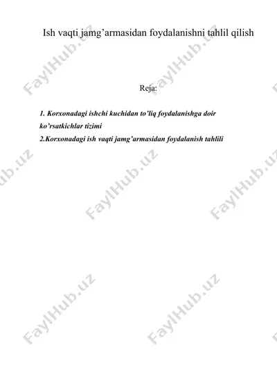 ish vaqti jamg’armasidan foydalanishni tahlil qilish — DOC