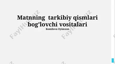 matnning tarkibiy qismlari — PPTX