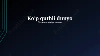 ko'p qutbli dunyo — PPTX