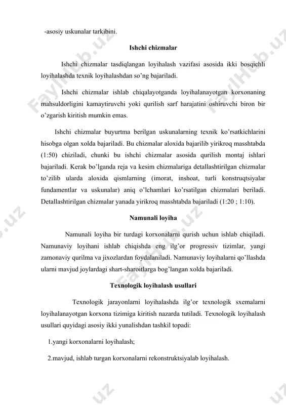 asoslashga uxshagan bo’ladi. agar rekonstruktsiya qilinayotganda mavjud texnologik sxema saqlab qolinsa, u vaqtda rekonstruktsiya apparatlar sonini ko'paytirish yoki ularning o’lchamlarini yiriklashtirish bo’yicha bajariladi. buning uchun korxonada ishlab turgan barcha uskunalar urganilib chiqilib, ularning har birining quvvati aloxida aniqlanadi. barcha texnologik sanoat agregatlarning quvvati qayta ishlanayotgan xom ashyo yoki ishlab chiqarilayotgan mahsulot miqdori bilan belgilanadi. bu ma‘lumotlar yig’ib bo’lingach, ko’rinadiki ular bir xil emas, birining quvvati katta, ikkinchisiniki kichik. eng kam quvvatga ega bo’lgan uskunalar zavod unumdorligini limitlaydi. endi rekonstruktsiyaning vazifasi mana shu «tor joylarni yamash» bo’lib, bu tor joylar ozgina bo’lsa korxonani qisman rekonstruktsiya qilish kerak bo’ladi. apparatlarning analizi har bir uskuna uchun nima qilish kerakligini bildiradi.: ularning sonini ko’paytirish kerakmi, almashtirish lozimmi, boshqa quvvvati katta yangi uskuna urnatish durustmi yoki ishlash tartibini o’zgartirib unumdorlikni oshirish tug’ri bo’ladimi. ba‘zan bunday qisman rekonstruktsiya apparatlarni urnini almashtirishni talab qiladi. agar «tor joylar» nixoyatda ko’p bo’lsa, yoki mo’ljallangan unumdorlik shunday kattaki, barcha agregatlarning …